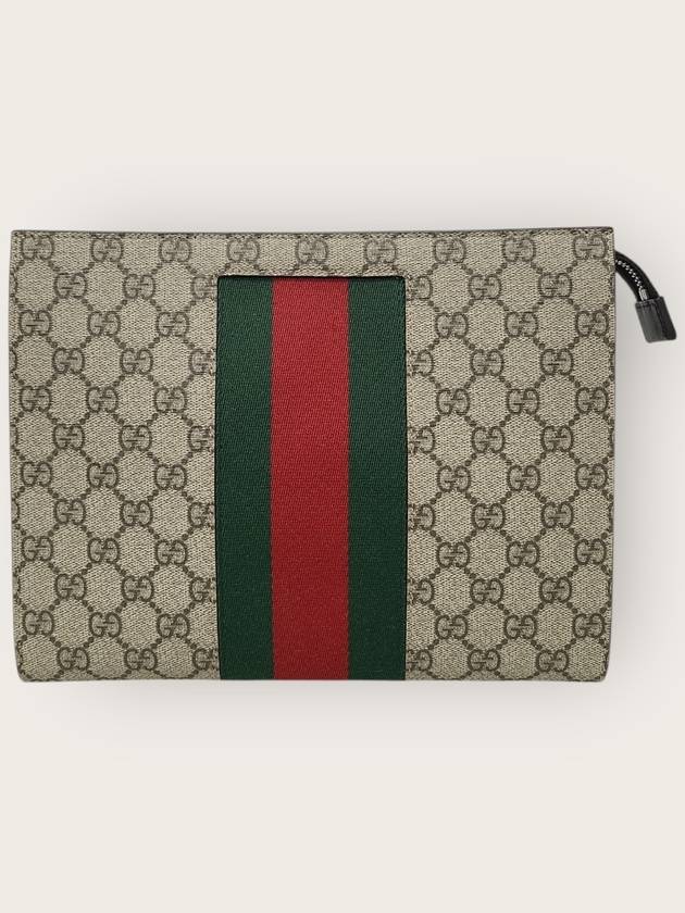 구찌 GG 슈프림 캔버스 웹 파우치 클러치백