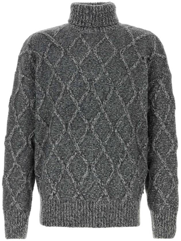 24FW BOSS Melange grey nylon blend Estupendo 스웨터 50527635 030
