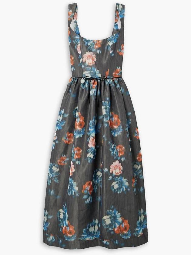NB07 MARKARIAN 여성 원피스 Apple Dark floral print taffeta midi dress 1647597346217213