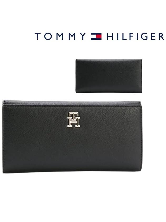 타미힐피거 여성 TH 로고 라지 지갑 블랙