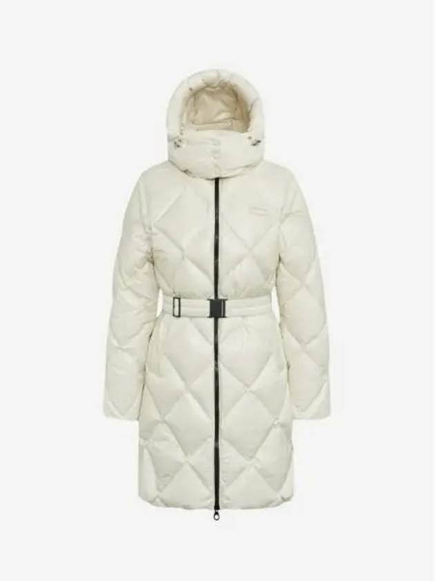 W 듀베티카 콘자 디테처블 후드 다이아몬드 퀼티드 롱 다운 자켓 베이지 W Duvetica Conza Diamond Quilted Long Down Jacket with Detachable Hood Beige