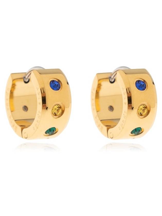 케이트 스페이드 셋 인 스톤 청키 허기스 후프 이어링