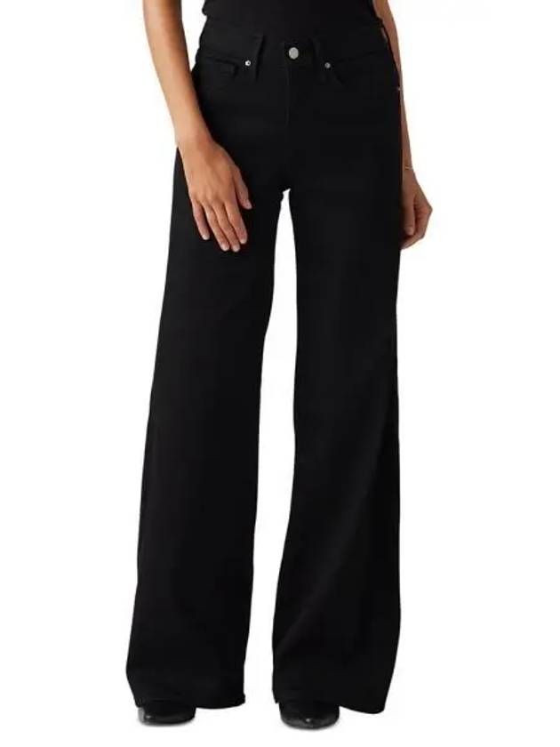 우먼 리바이스 318 Shaping Stellar Stretch 와이드 레그 진 소프트 블랙 9765323