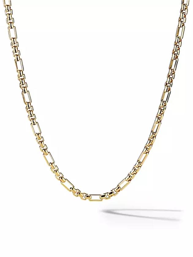 18K 옐로우 골드 오픈 스테이션 박스 체인 목걸이 Open Station Box Chain Necklace in 18K Yellow Gold