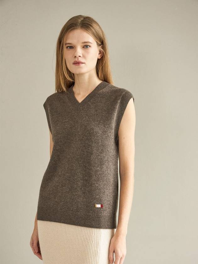 칼레이트 100% 캐시미어 V Neck 베스트 브라운 외 3 컬러