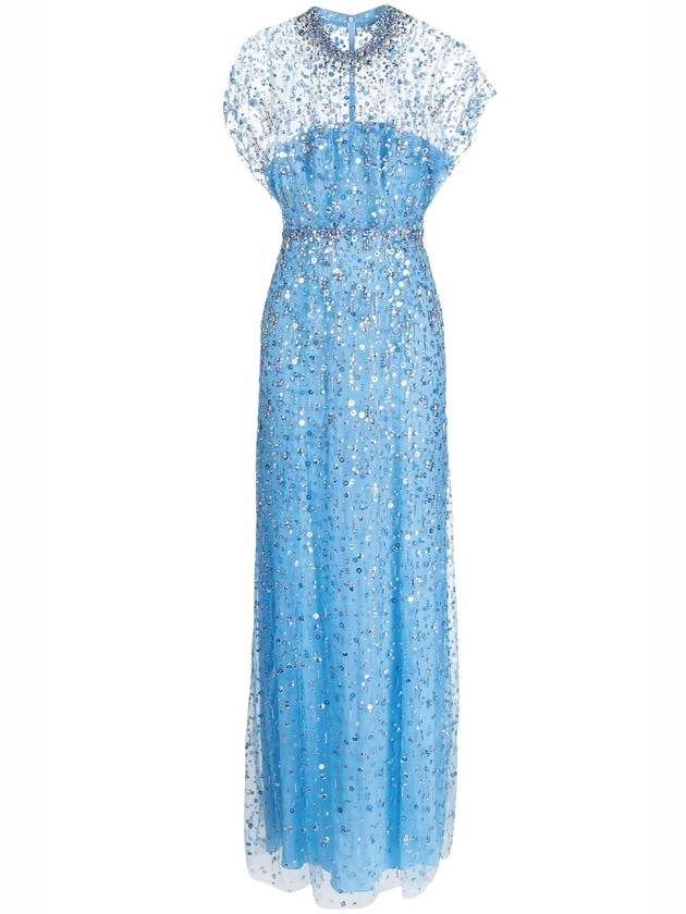 CRYSTAL DROP SEQUIN-EMBELLISHED GOWN