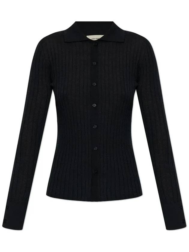 리사 양 리브 버튼업 니트웨어 20232130_NAVY