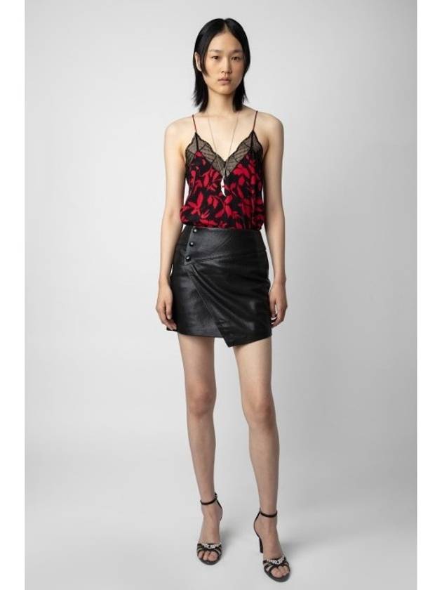 쟈딕앤볼테르 Junko 바이커 모토 레더 가죽 스커트 치마