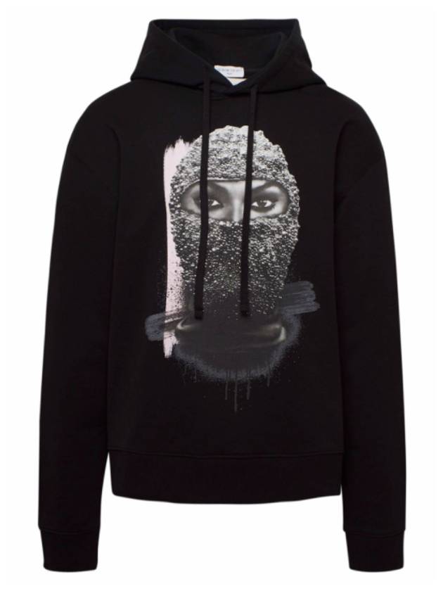 21SS 이놈어닛 우먼 마스크 프린팅 블랙 후드 티셔츠 NUS21244