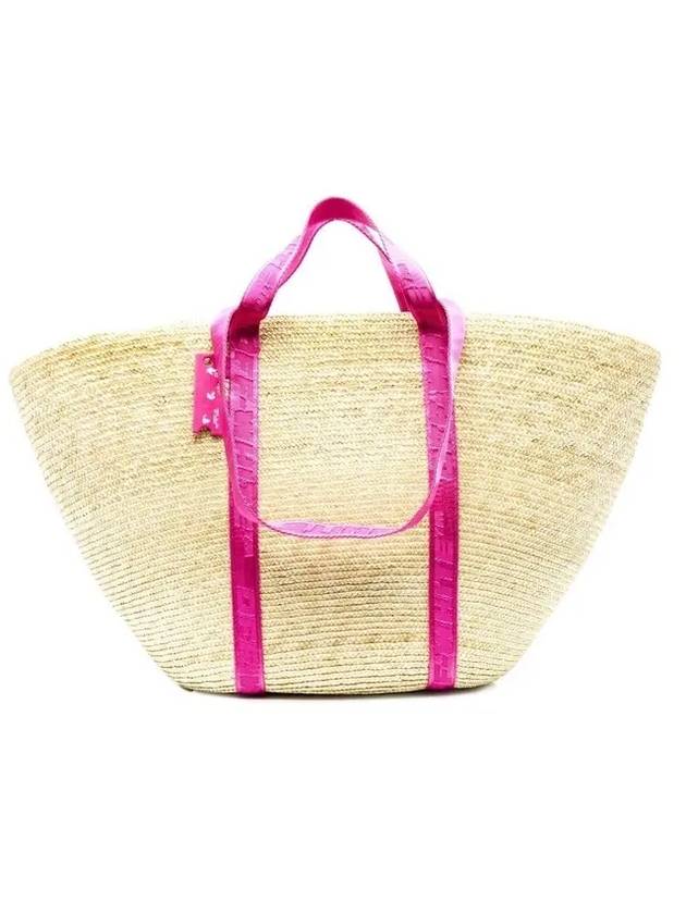 오프화이트 스트로우 토트 백