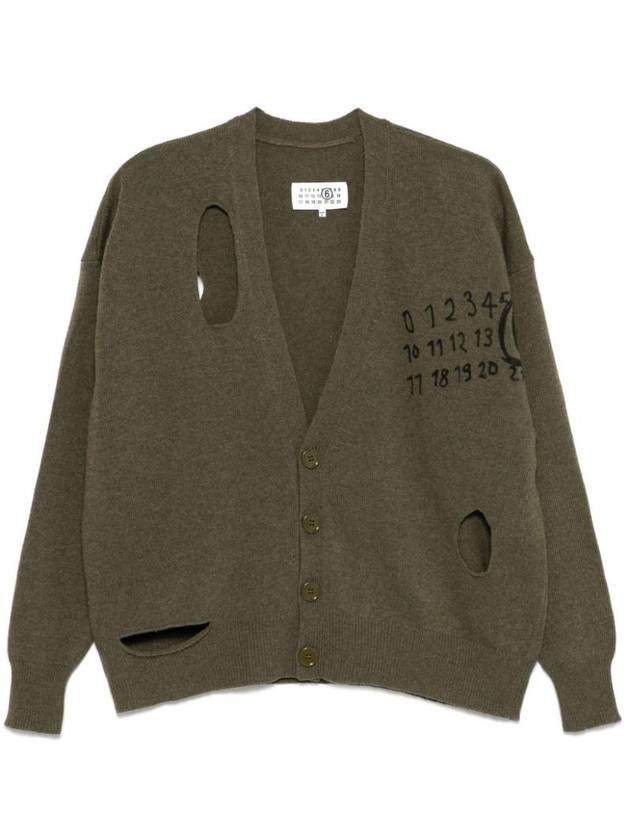 엠엠식스 메종마르지엘라 넘버 프린트 컷아웃 가디건 S62HP0022M13071