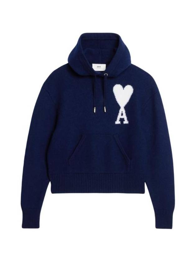 아미 빅 하트 로고 인타르시아 후드 노틱 블루 화이트 UKS802 KN0018 493