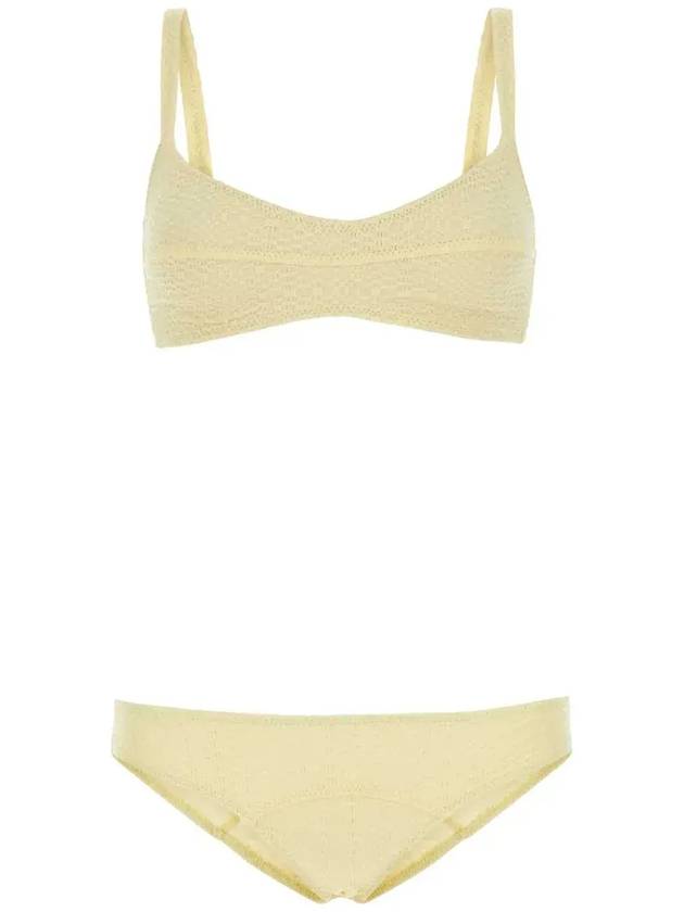 Lisa Marie Fernandez 텍스처 마감 스트레치 비키니 세트 2023SP432LS_LEMON