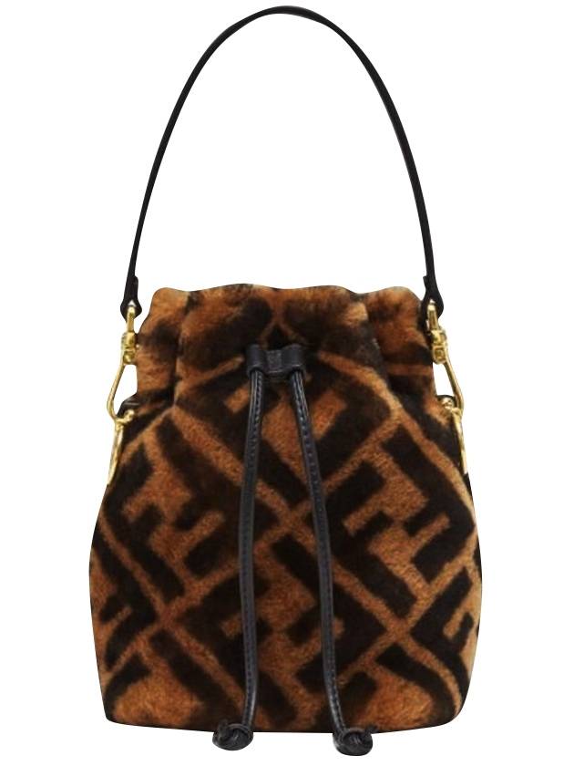 펜디 몬 트레조 레더 미니 버킷 백 브라운