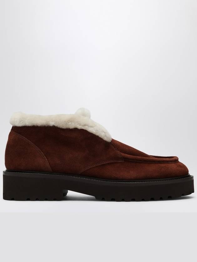 Doucal's Brown suede moccasin with fur