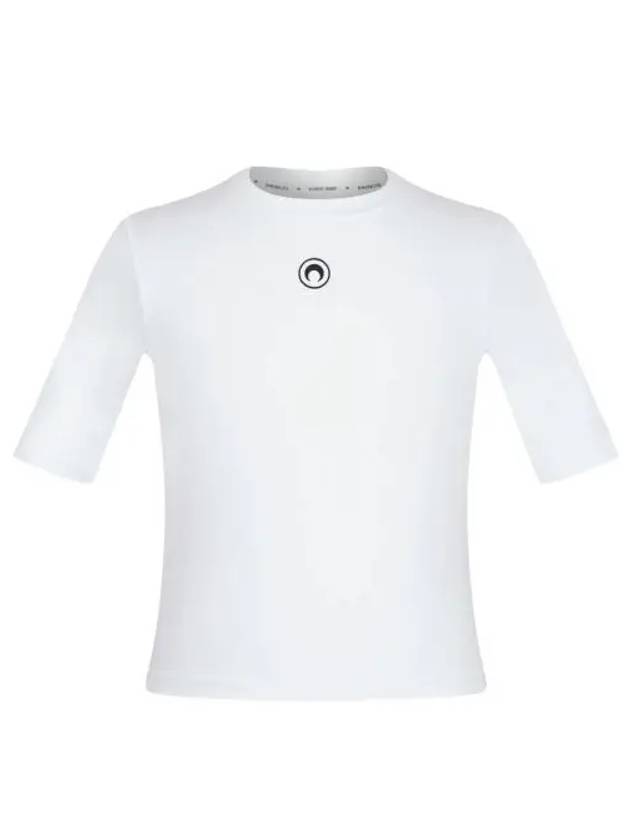마린 세르 오가닉 코튼 크롭 티셔츠 화이트 Marine Serre Organic Cotton Cropped T Shirt White