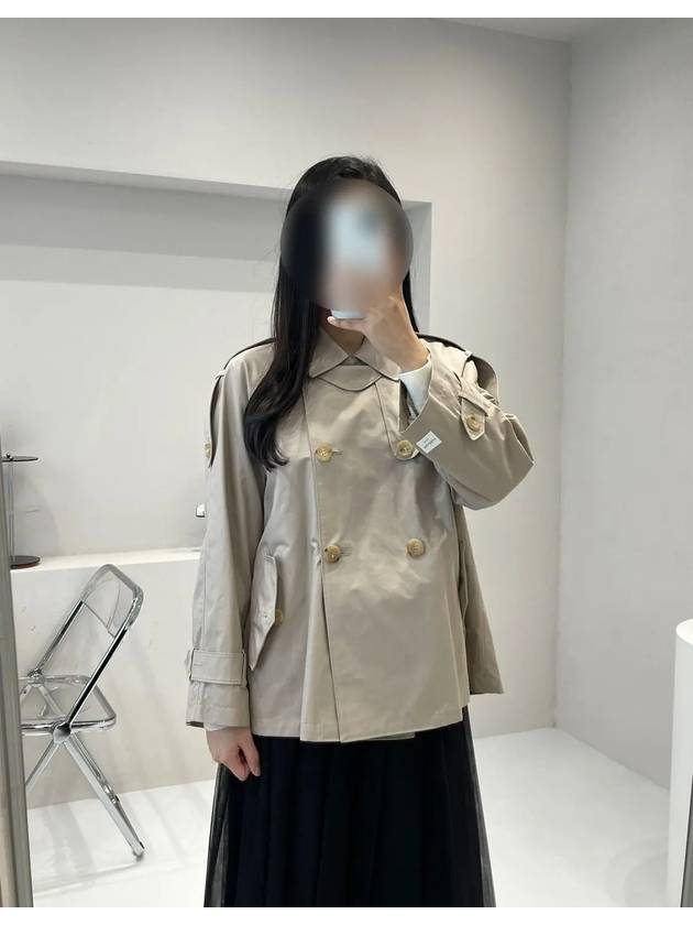 24SS 막스마라 DTRENCH 더블 브레스티드 숏 코트 013 베이지컬러