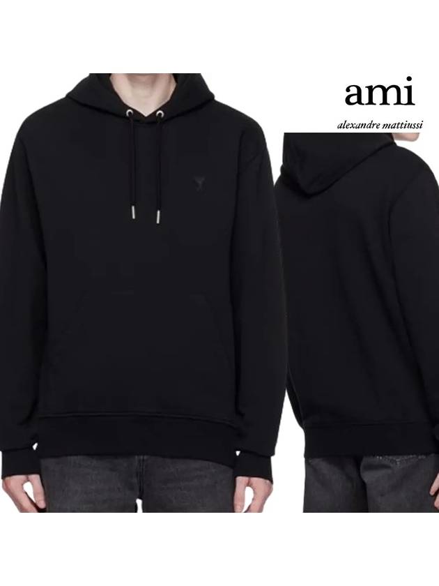 아미 후드티 GOTS 프렌치 로고 탑 후디 블랙