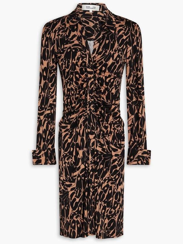 NB07 다이앤본퍼스텐버그 여성 원피스 Sheska ruched printed jersey mini shirt dress 1647597289317370