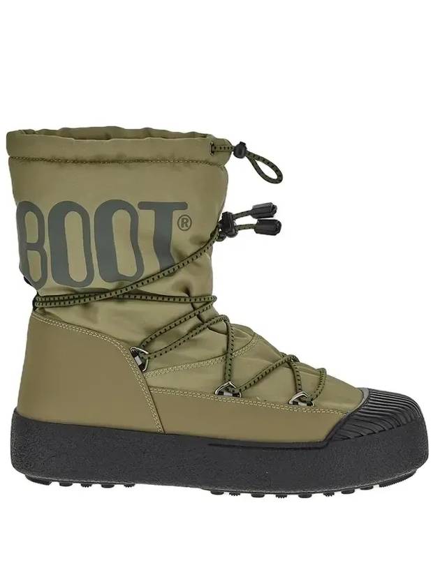 문부츠 M트랙 폴라 로고 프린트 드로스트링 러버 토 윈터 부츠 아미 그린