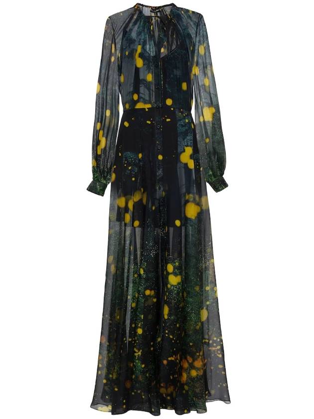 FIREFLY SATIN CHIFFON MAXI DRESS