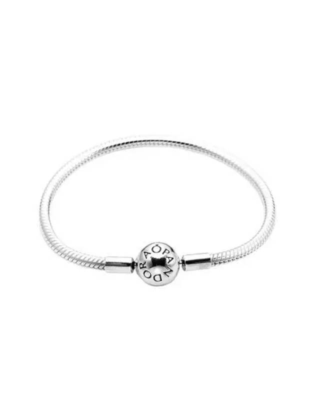 W 판도라 모먼트 스네이크 체인 브레이슬릿 스털링 실버 W Pandora Moments Snake Chain Bracelet Sterling Silver