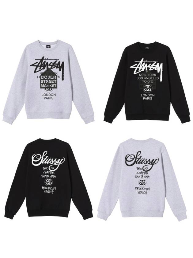 스투시 x도버 스트리트 마켓 월드투어 크루넥 블랙 그레이 3913615