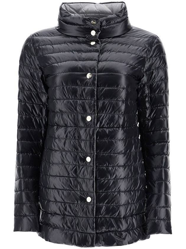 에르노 리버서블 A 쉐입 나일론 울트라라이트 패딩 블랙 그레이