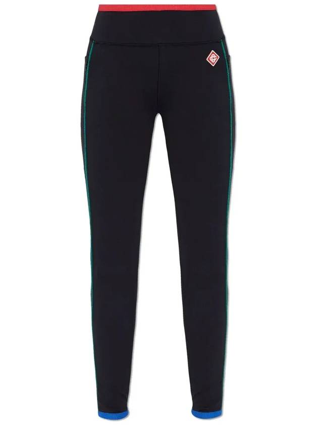 카사블랑카 로고 패치 스포츠 레깅스 WPS25ACT028_010BLACK