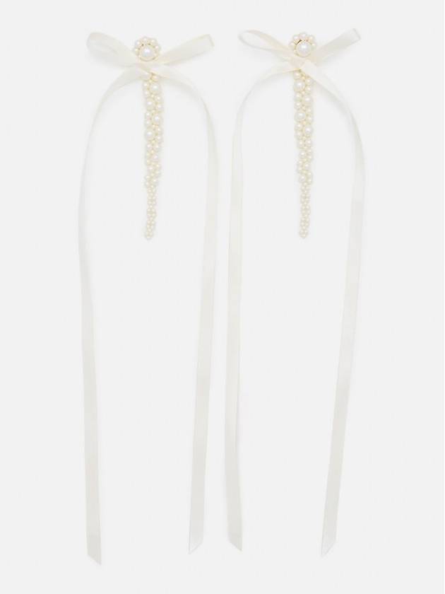 시몬 로샤 보우 리본 드립 이어링