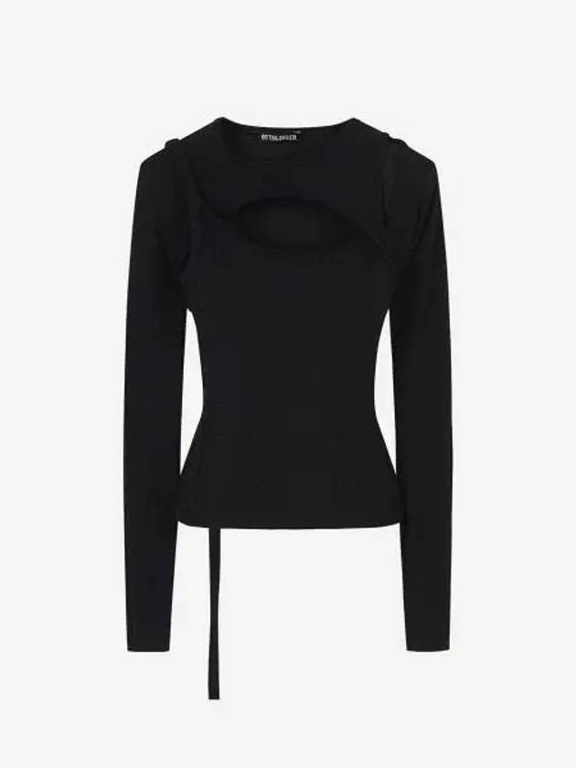 오토링거 우먼 레이어드 컷 아웃 롱슬리브 블랙 샤인 24FW Ottolinger Women Layered Cut Out Longsleeve Black Shine 24FW