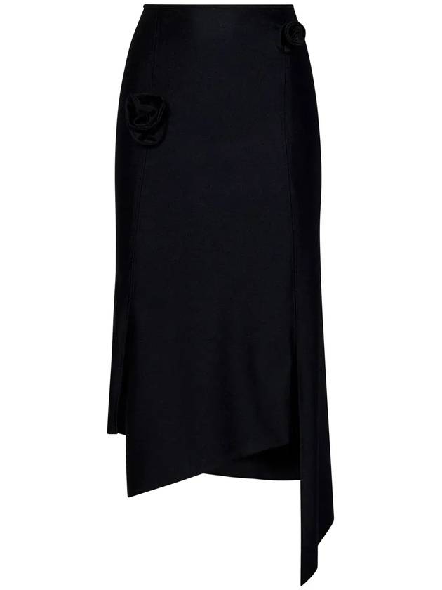 Coperni 플라워 비대칭 미디 스커트 COPJS30545_BLACK