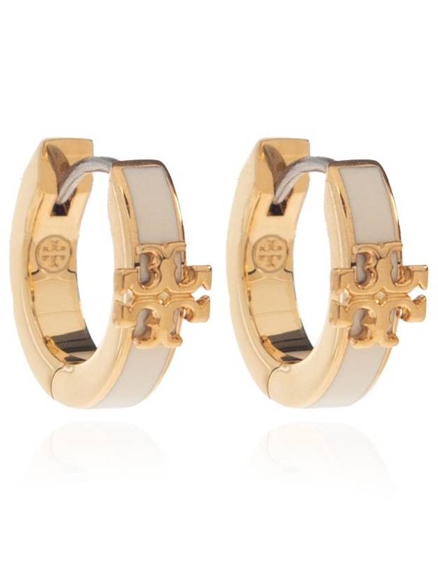 Tory Burch 키라 로고 플라크 후프 이어링