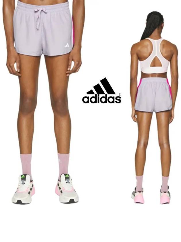 아디다스 여성 런 달리기 삼선 3인치 짧은 쇼츠 반바지 실버 트레이닝복 바지