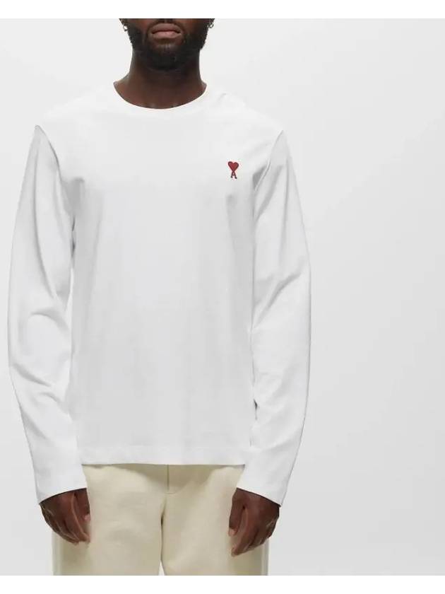 AMI 하트 로고 긴팔 티셔츠 UTS205 726 100