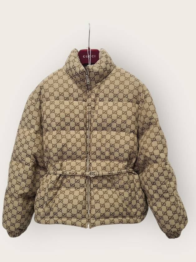 구찌 카멜 에보니 GG슈프림 캔버스 봄버 자켓 38