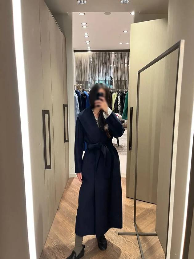 23FW 막스마라 MARILU 마리루 울 캐시미어 코트 021 다크블루