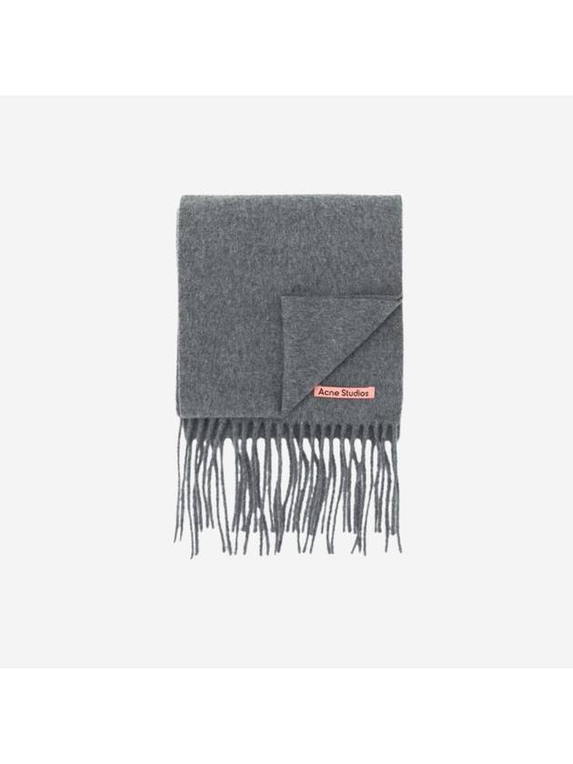 아크네 스튜디오 스키니 울 스카프 그레이 멜란지