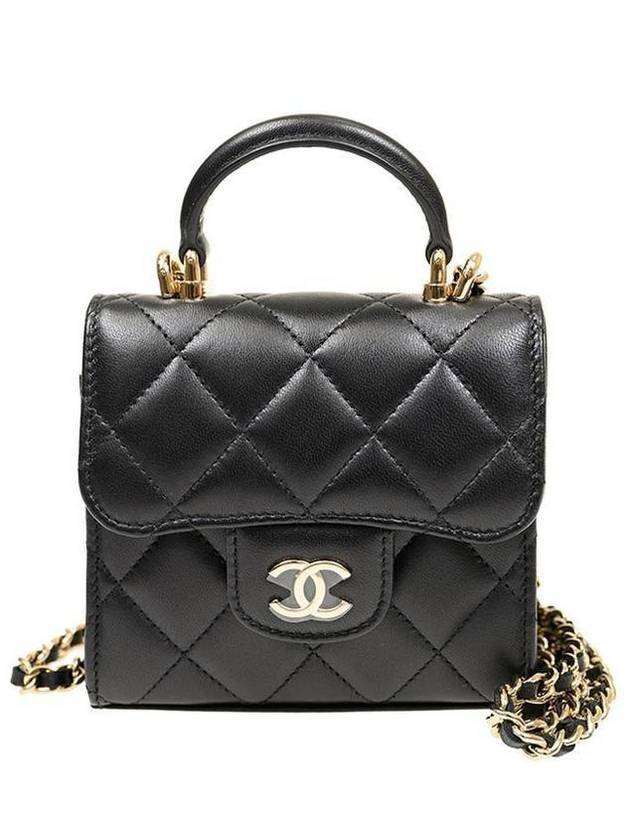 샤넬 금장 램스킨 체인 미니 백 블랙
