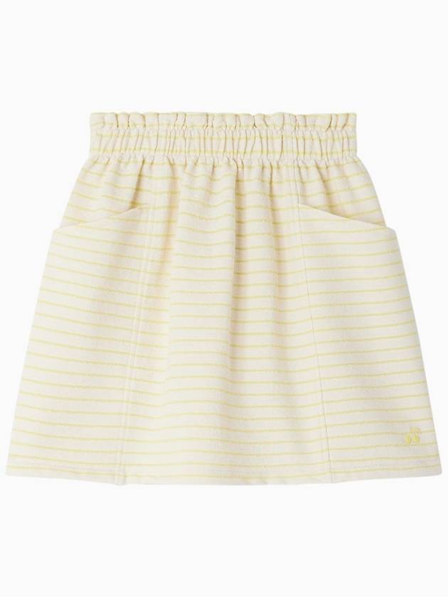 Yellow Striped Felicitee Skirt In Cotton Blend