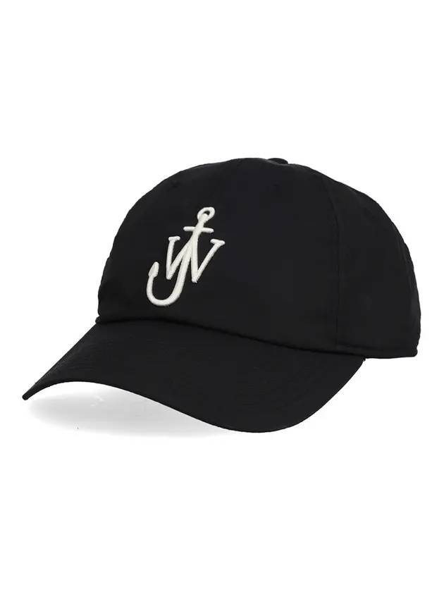 JW 앤더슨 엠브로이드 로고 볼캡 블랙