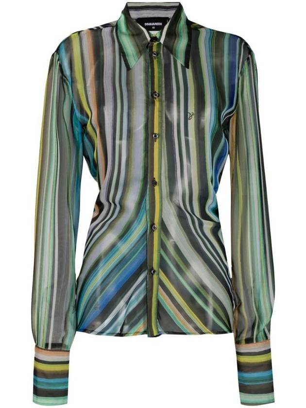 디스퀘어드2 로고 자수 긴소매 셔츠 S72DL0717S76683