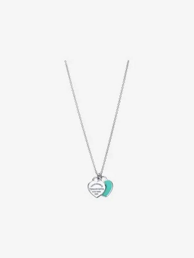 티파니 앤 코 리턴 투 티파니 블루 더블 하트 태그 펜던트 미니 실버 Tiffany & Co. Return To Tiffany Blue Double Heart Tag Pendant Mini Silver