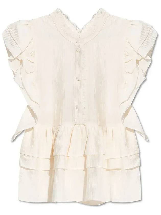 Munthe 러플 오픈 백 블라우스 탑 2511043251320_IVORY