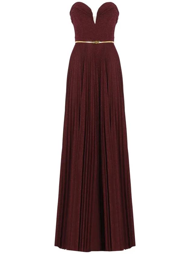 엘리자베타 프란치 플리츠 벨티드 카펫 드레스 AB62847E2_CG3