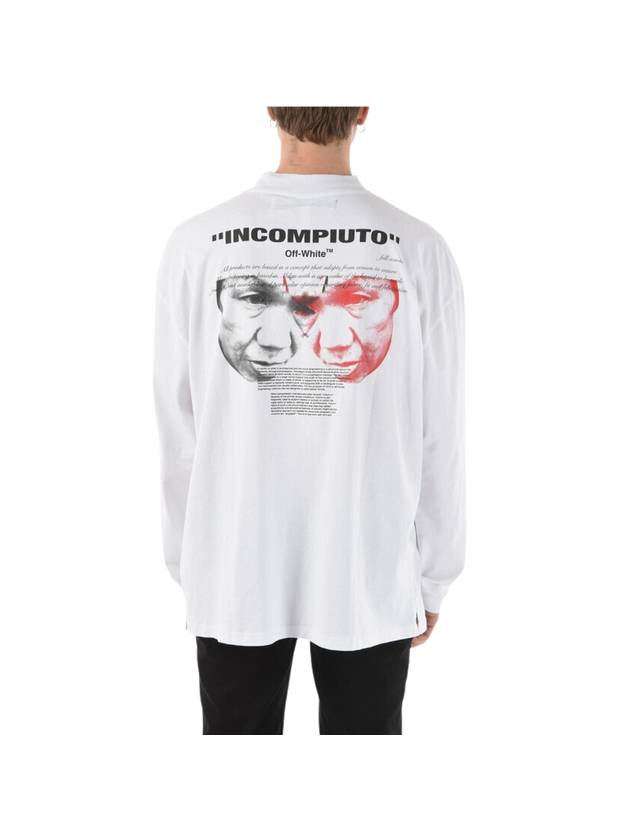 오프화이트 할프톤 페이스 반팔 티셔츠 화이트