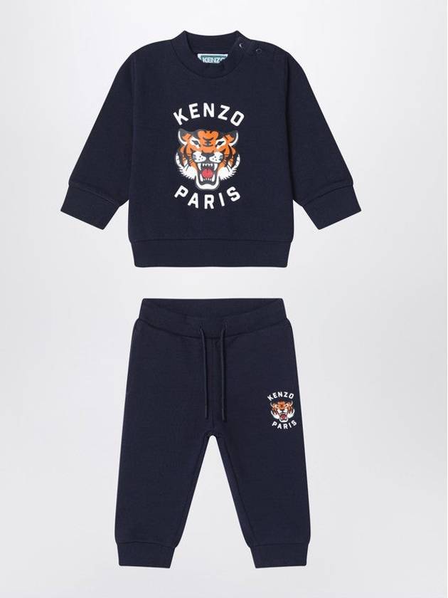 Two-piece Navy Blue Tracksuit With Logo