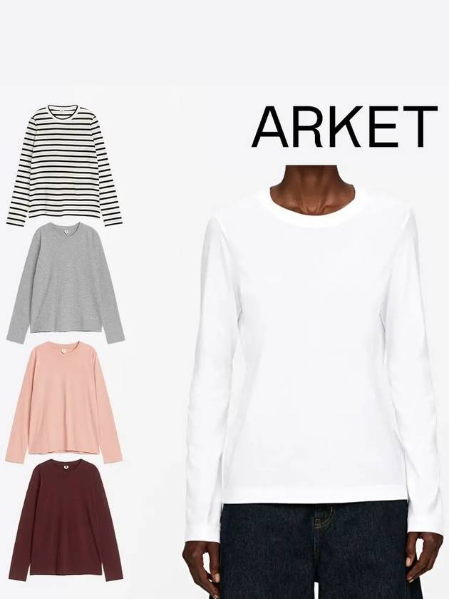 아르켓 맨투맨 여성 클래식 코튼 탑 티셔츠 5컬러