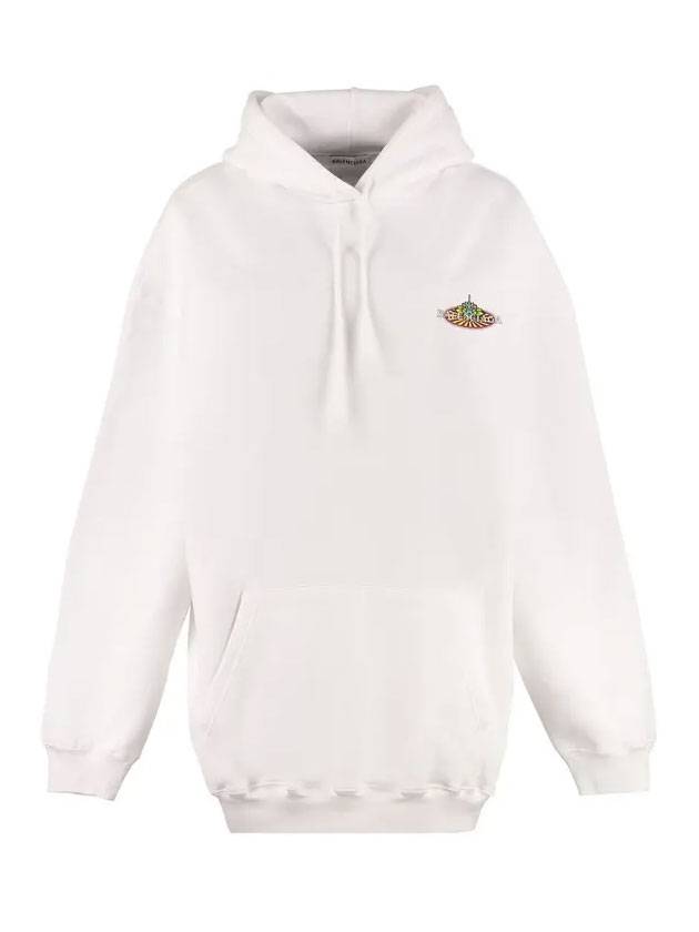 발렌시아가 봉주르 오버사이즈 후드탑 화이트