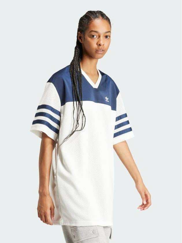 아디다스 메쉬 원피스 IS2348 네이비 화이트 WOMENS